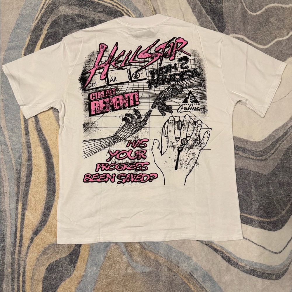 Hellstar Is Your Progress Saved Cross White T-Shi… - image 3